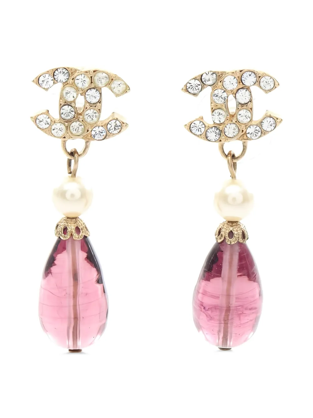 CHANEL Pre-Owned 1986-1988 ココマーク ドロップピアス - ゴールドトーン CHANEL Pre-Owned 1986-1988 ココマーク ドロップピアス - ゴールドトーン