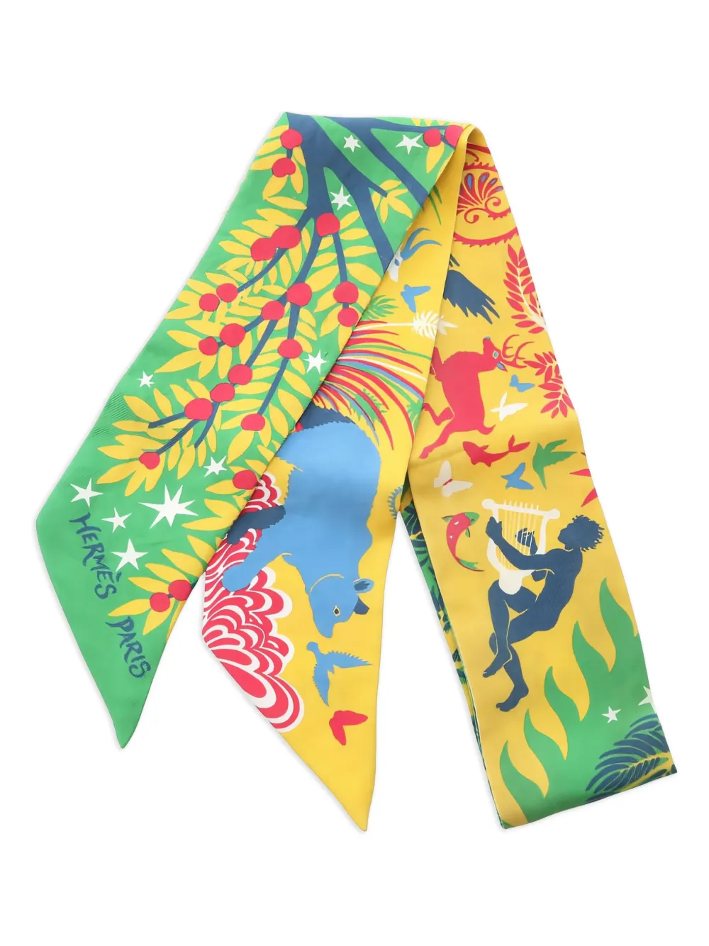 Hermès Pre-Owned 2000s printed ribbon scarf | Yellow | Image 1
