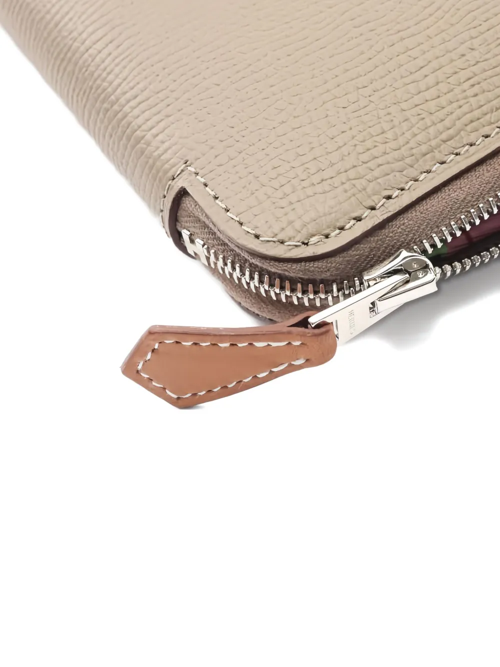 Pre-owned Hermes 2024 Zip-fastening Leather Wallet In Neutral
