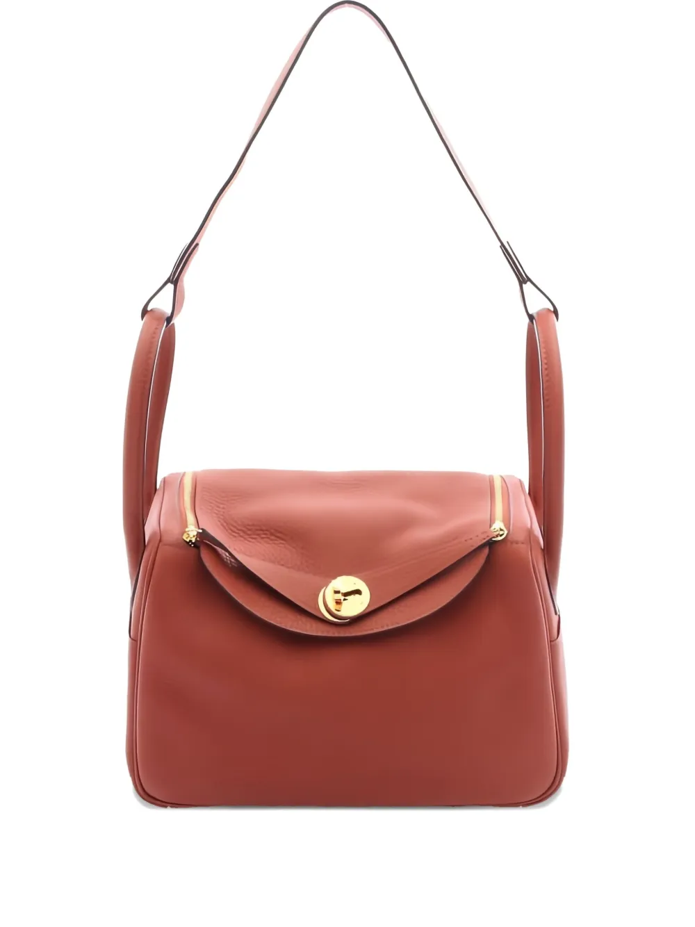 Pre-owned Hermes 2016 Cuible Leather Shoulder Bag In Orange