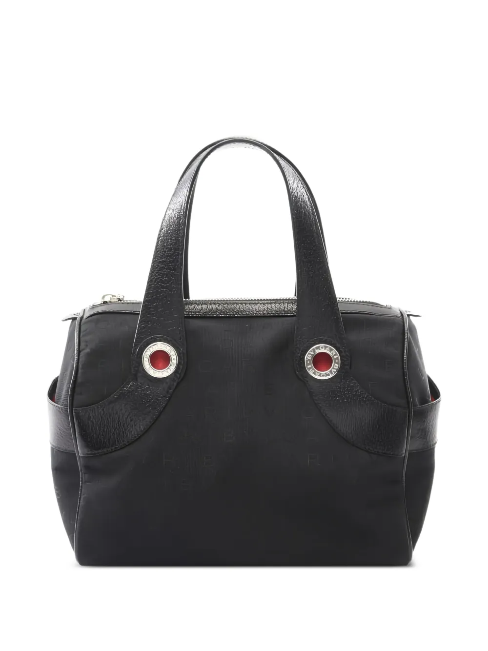 Pre-owned Bvlgari 2010s Logomania Canvas Shoulder Bag In Black