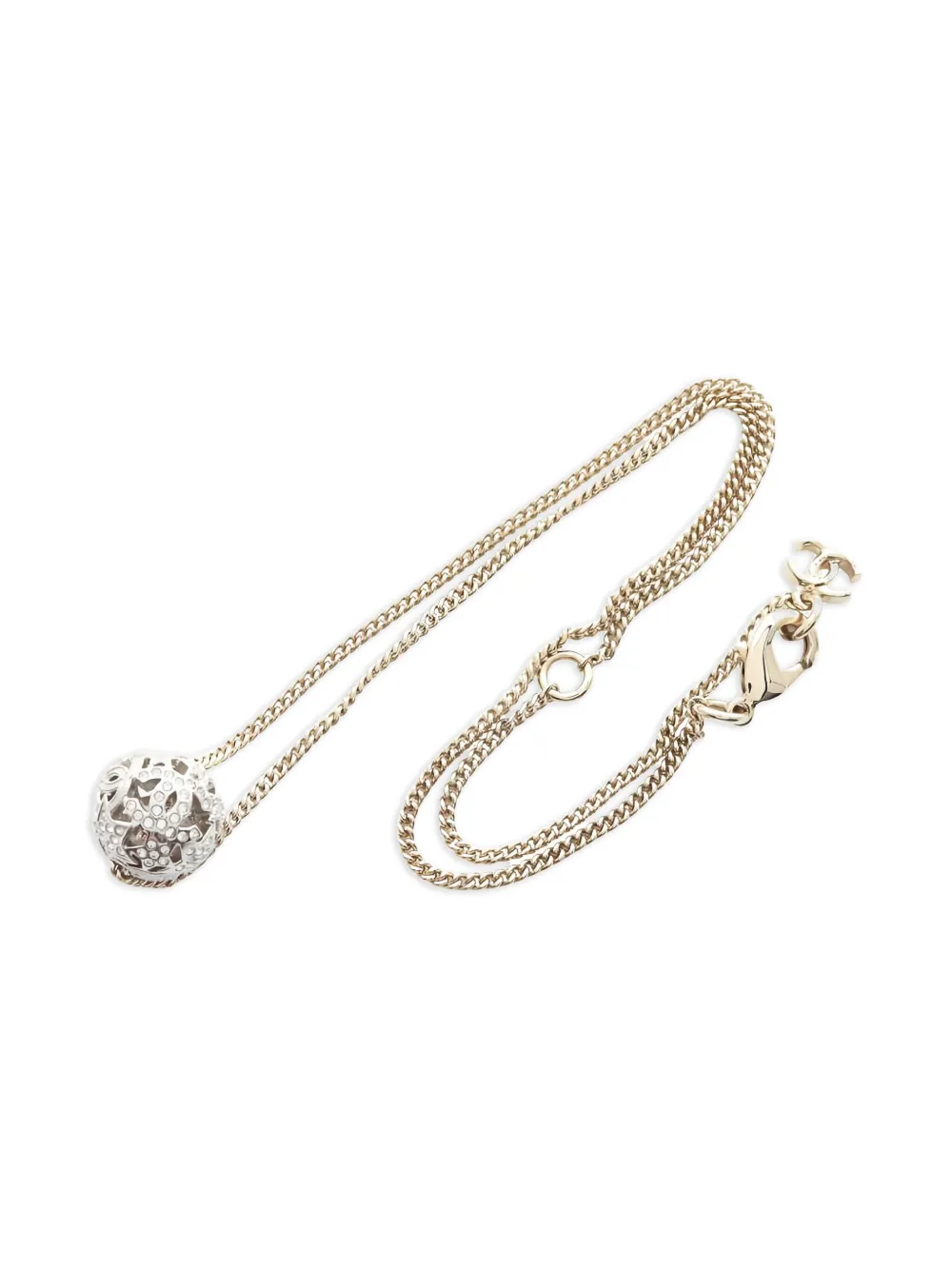 CHANEL Pre-Owned 1986-1988 CC-logo star necklace - Argento