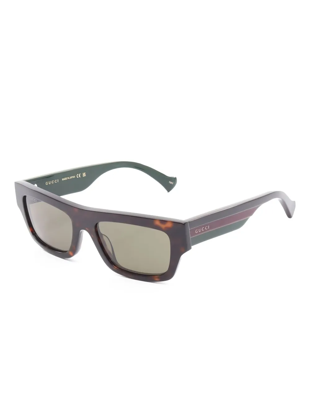Gucci Pre-Owned stripe square sunglasses | Men | Image 2