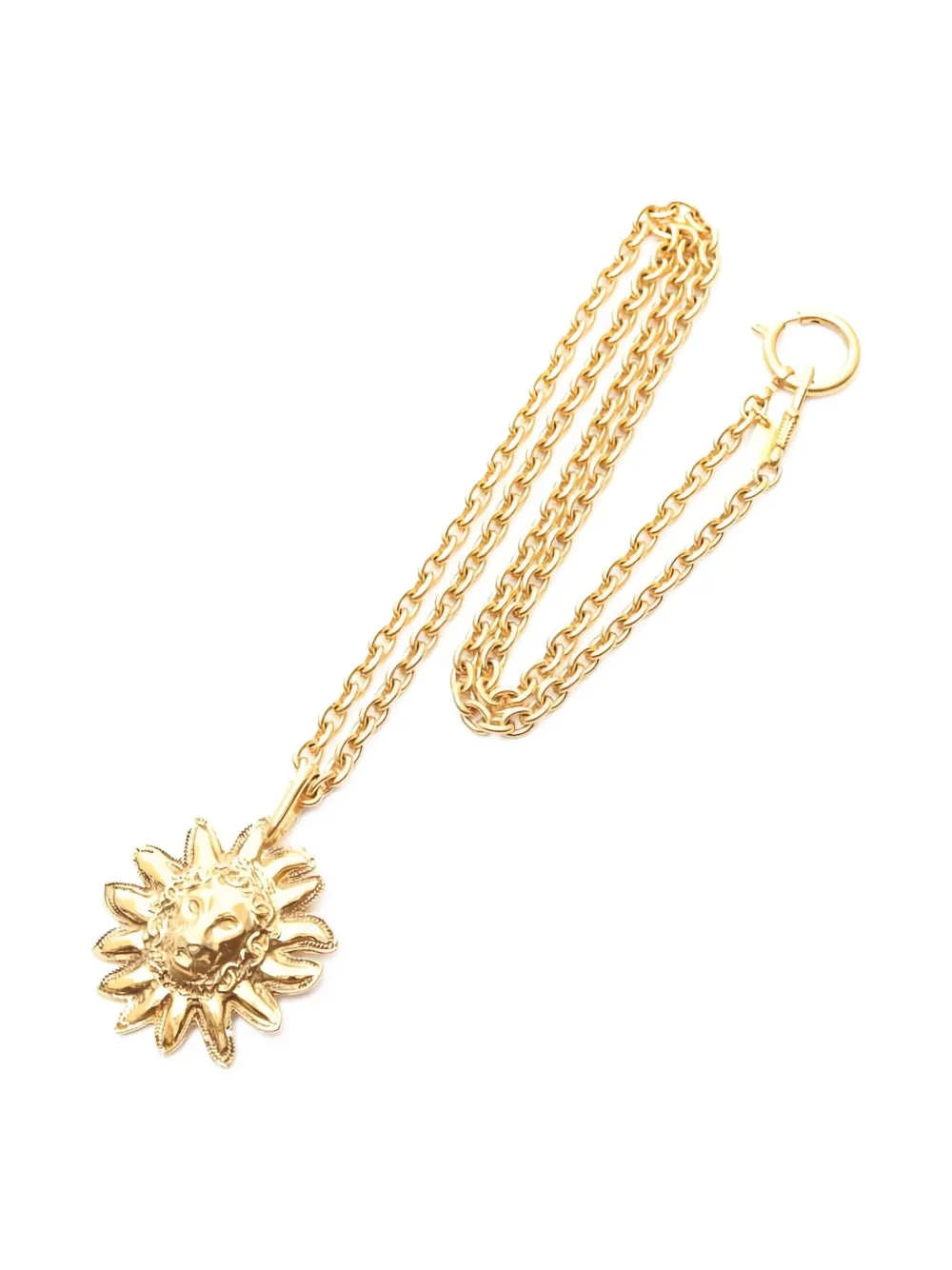 CHANEL Pre-Owned Coco Mark Lion ネックレス - ゴールドトーン CHANEL Pre-Owned Coco Mark Lion ネックレス - ゴールドトーン