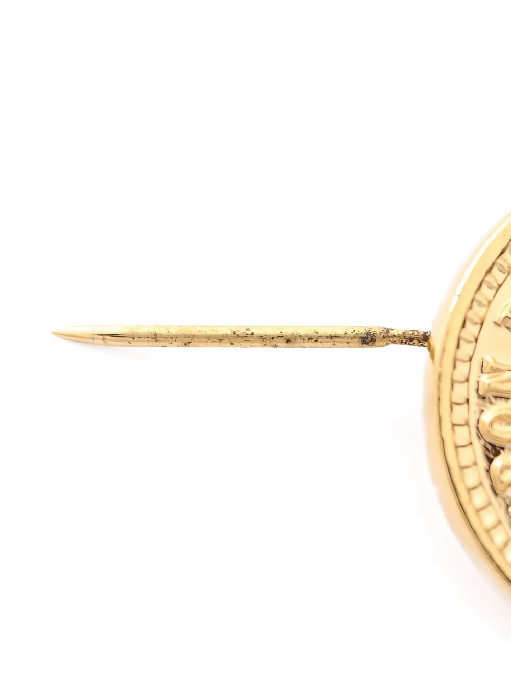 Pre-owned Chanel 1986-1988 Coco Mark Matelasse Brooch In Gold