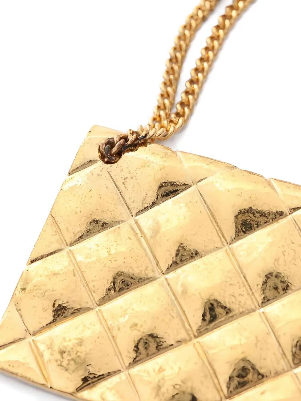 Pre-owned Chanel 1986-1988 Coco Mark Matelasse Brooch In Gold