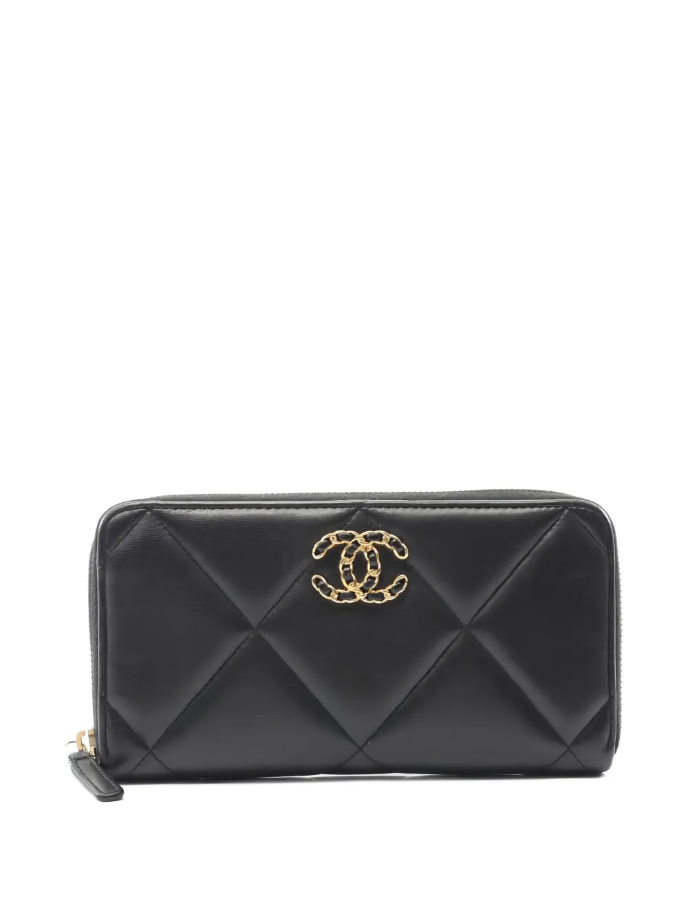 CHANEL Pre-Owned 2021-2022 Channel 19 quilted wallet | Black | Image 1
