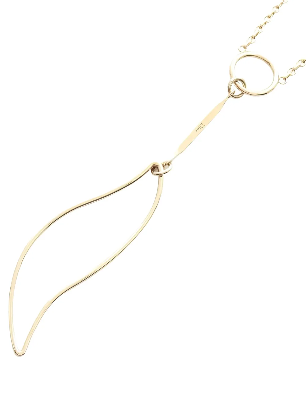 Pre-owned Dior 2010s Leaf-pendant Necklace In Gold