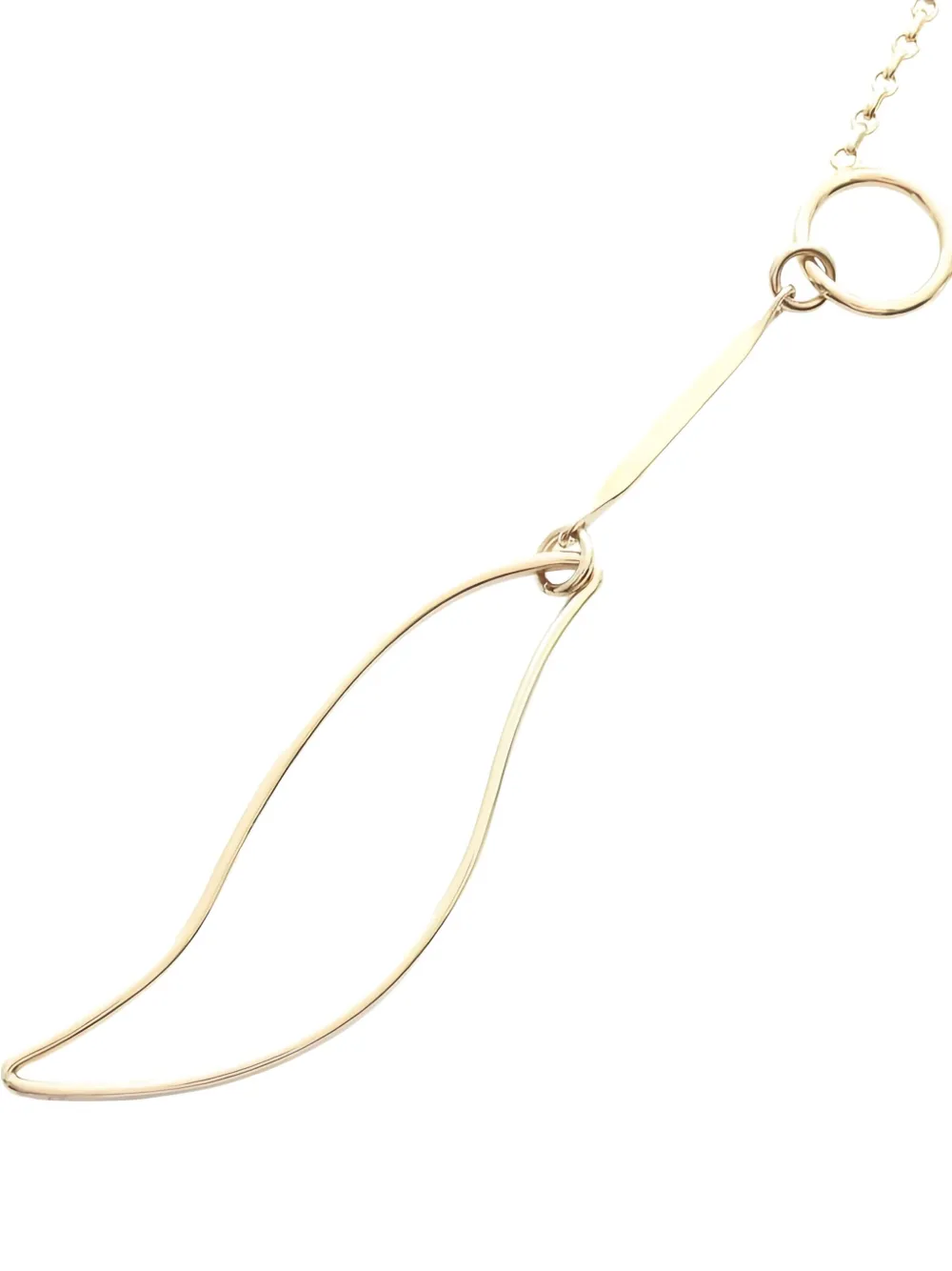 Pre-owned Dior 2010s Leaf-pendant Necklace In Gold