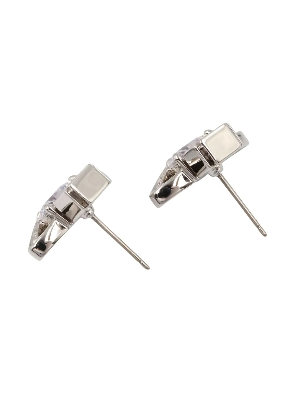 Pre-owned Vivienne Westwood 2020s Ariella Heart-shape Crystal Earrings In Silver