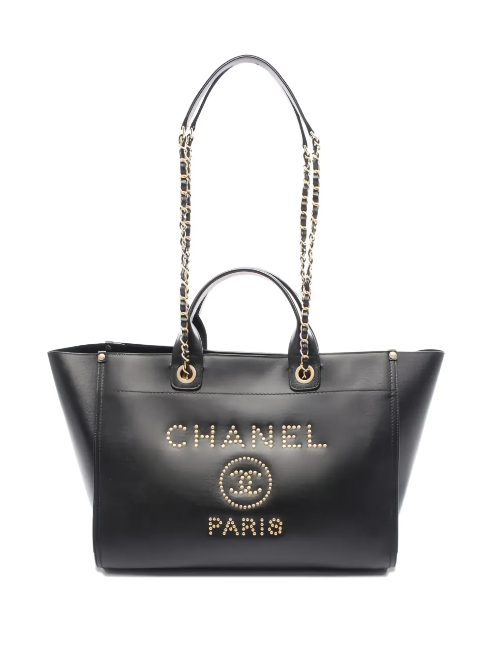 CHANEL Pre-Owned 2018-2019 ドーヴィル チェーン ハンドバッグ - ブラック