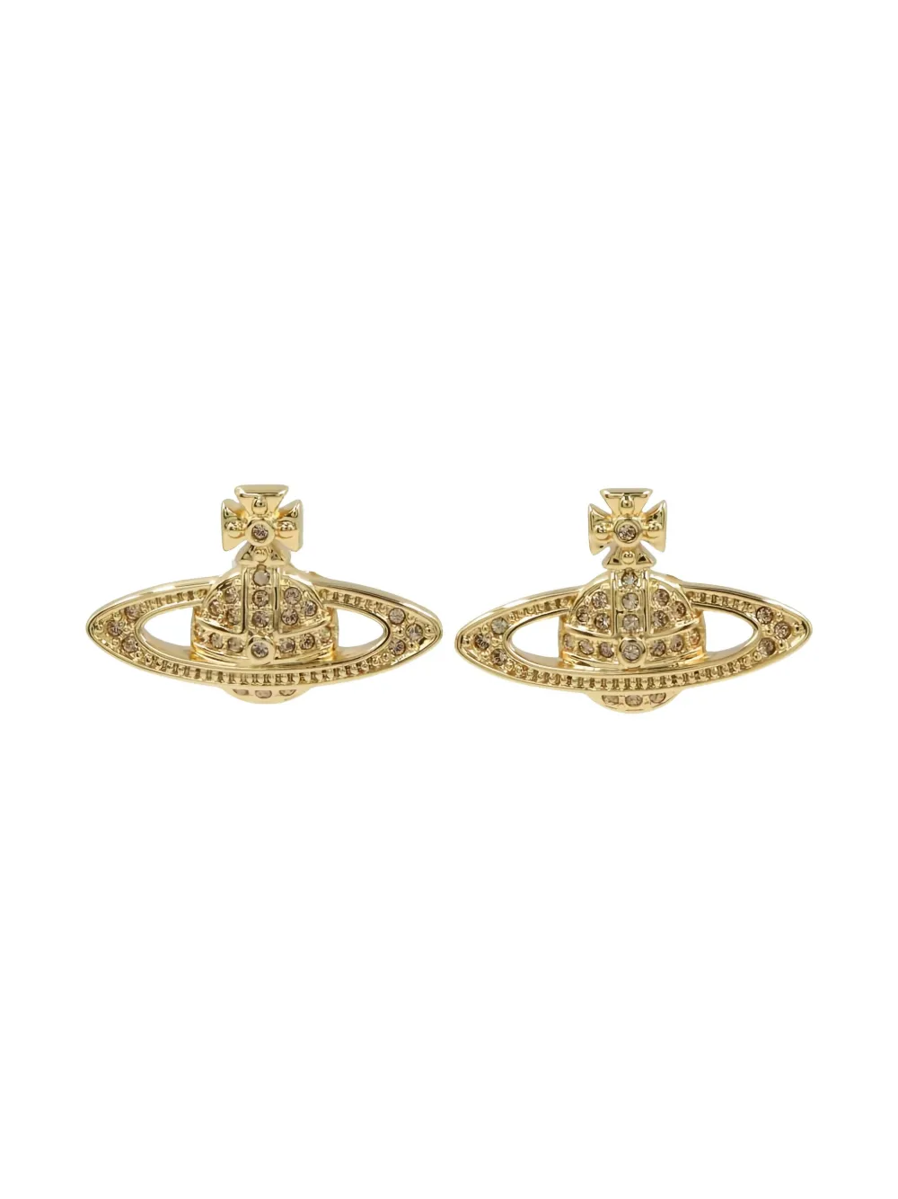 Pre-owned Vivienne Westwood 2020s Orb-shape Earrings In Gold