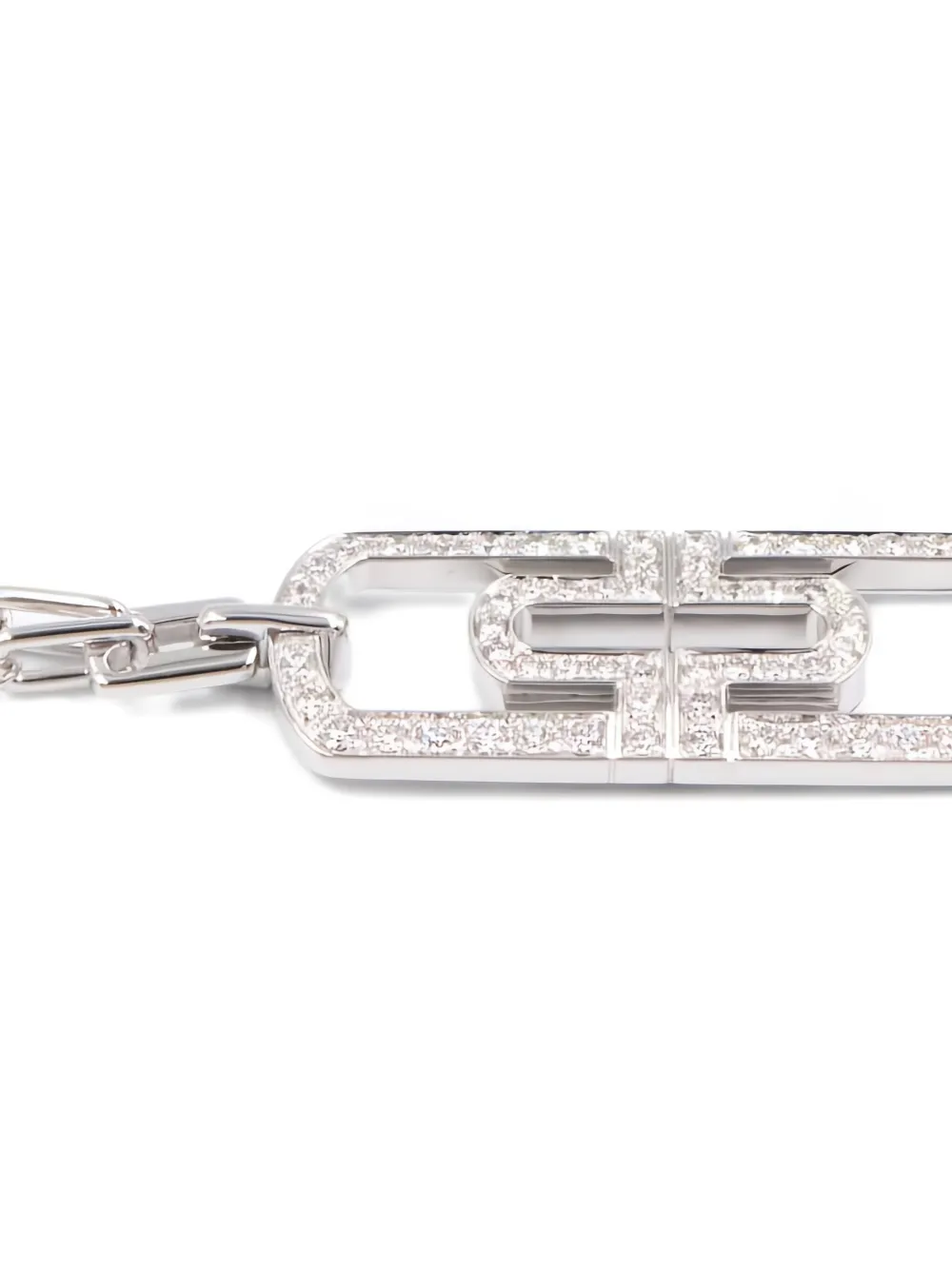 Pre-owned Bvlgari 2010s 18k White Gold Parentesi Diamond Necklace In Silver