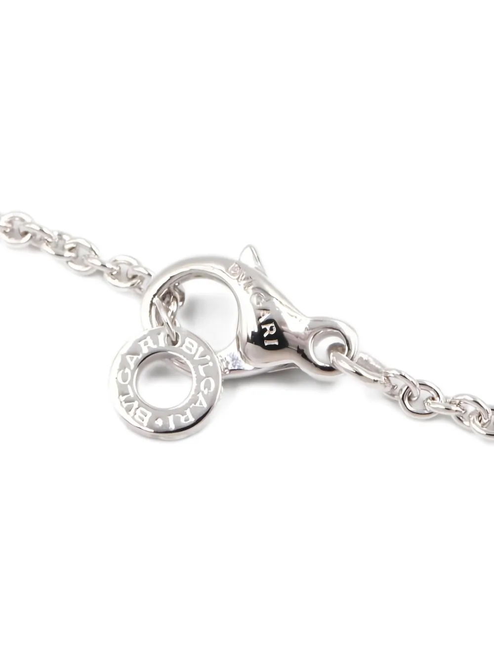 Pre-owned Bvlgari 2010s 18k White Gold Parentesi Diamond Necklace In Silver