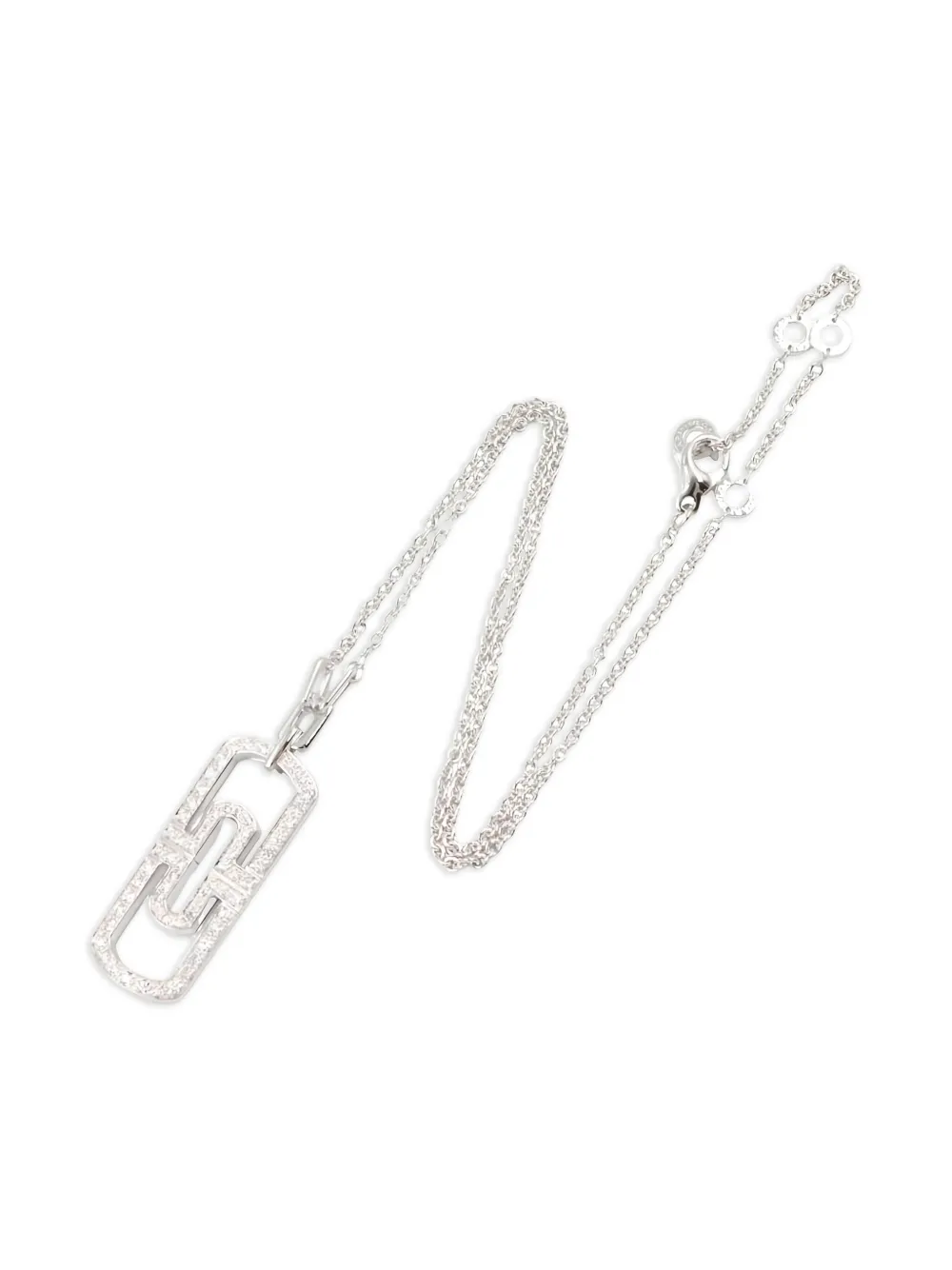 Bvlgari Pre-Owned 2010s 18K white gold Parentesi diamond necklace - Argento