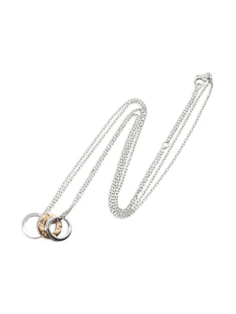 Cartier 2010s 18K rose and white gold Love Hoop diamond Necklace