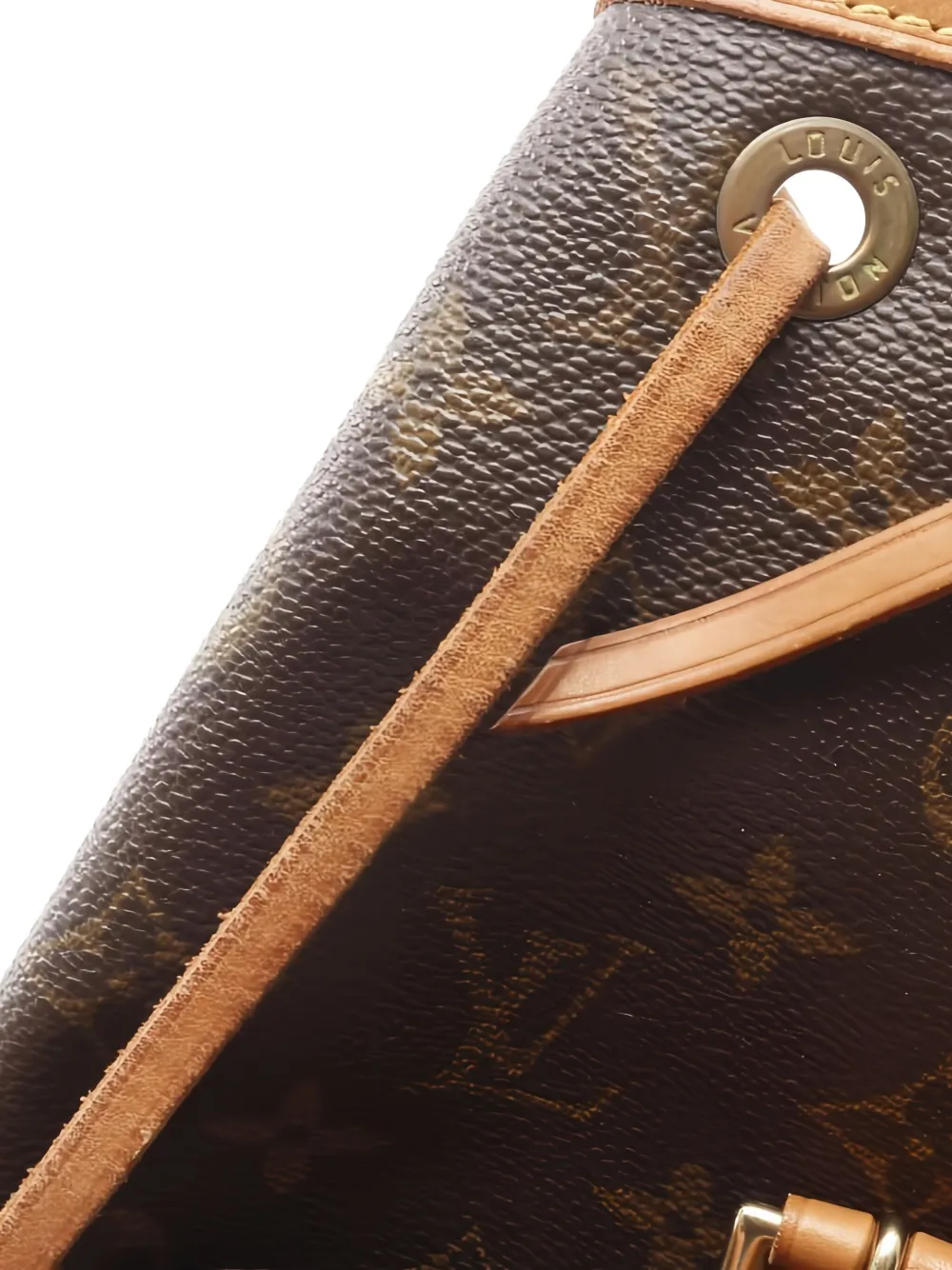 Pre-owned Louis Vuitton 1999 Monogram Mm Buckle Backpack In Brown