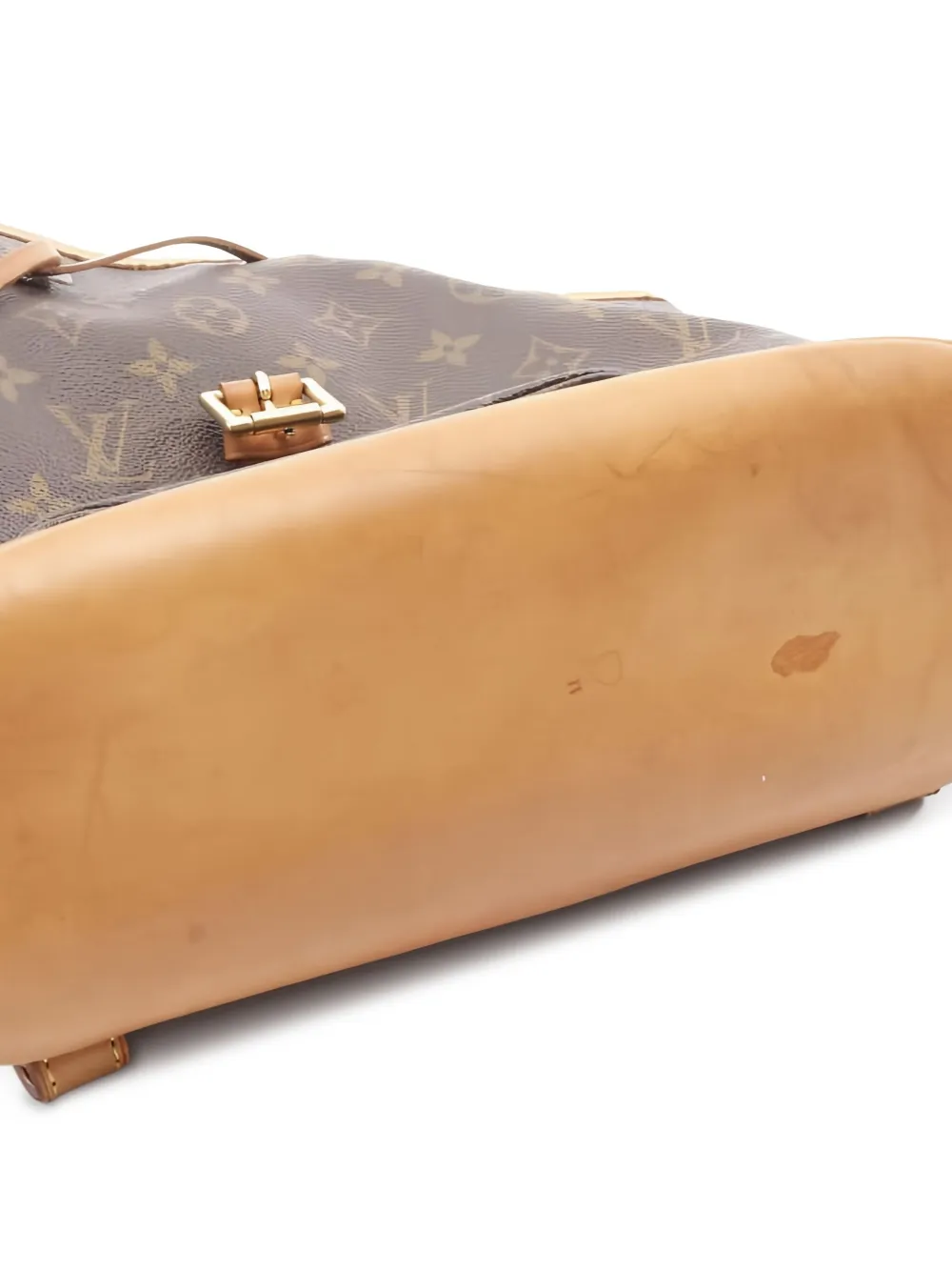 Pre-owned Louis Vuitton 1999 Monogram Mm Buckle Backpack In Brown