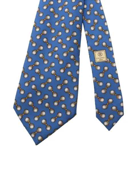CHANEL Pre-Owned 1986-1988 all-over pattern silk tie