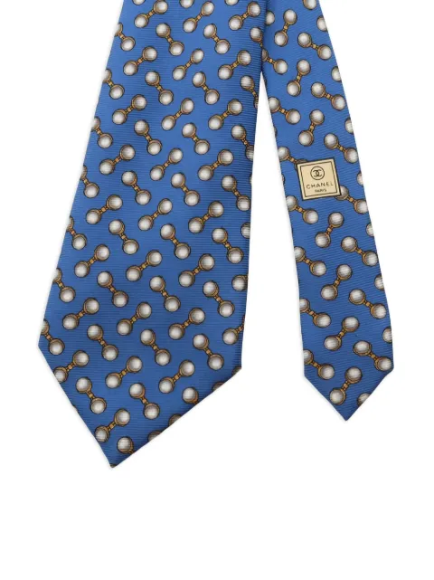 CHANEL Pre-Owned 1986-1988 all-over pattern silk tie