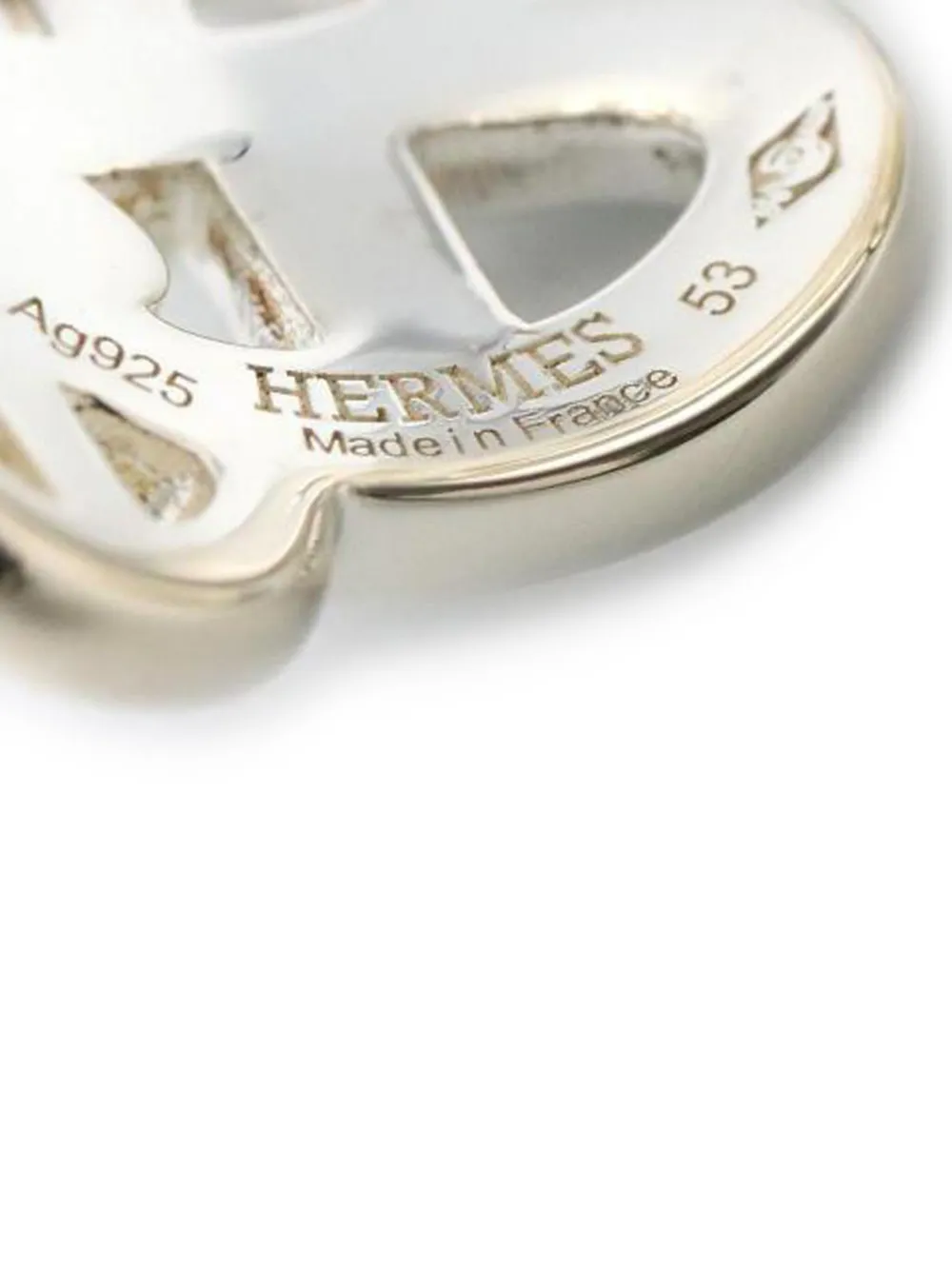 Pre-owned Hermes 2010s Ancienne Gm Ring In Silver