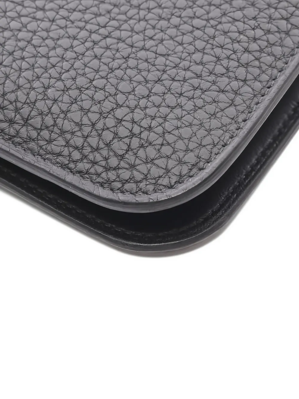 Pre-owned Hermes 2024 Dogon Duo Gm Bi-fold Wallet In Black