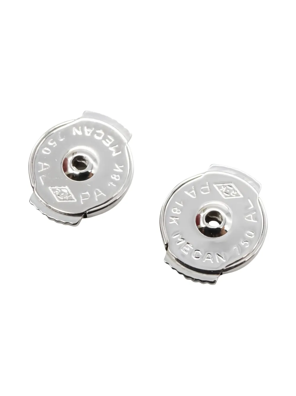 Pre-owned Cartier 2010s 18k White Gold Double C Diamond Earrings In Silver
