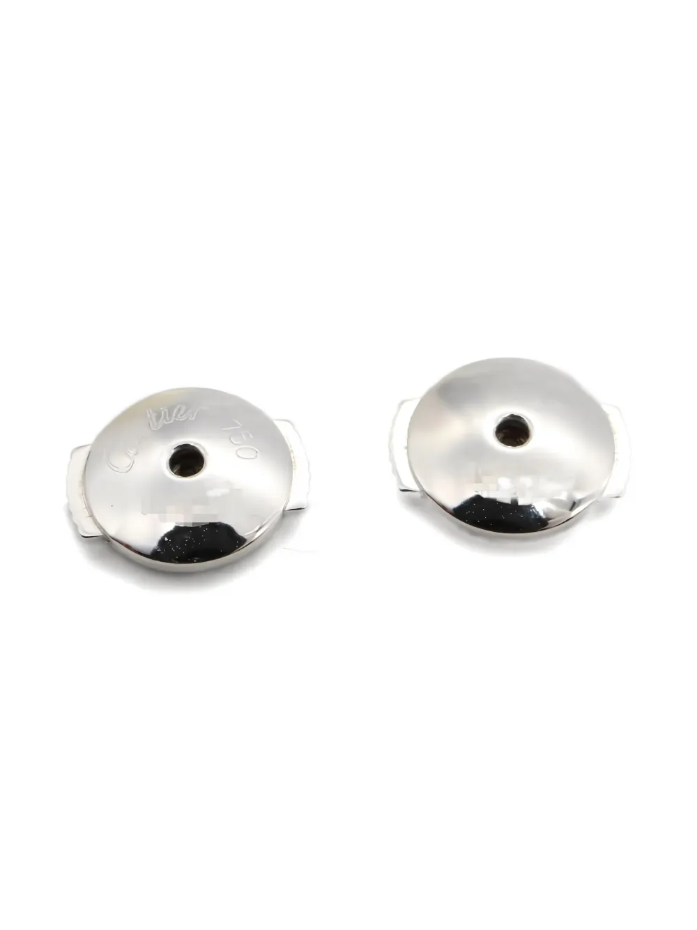 Pre-owned Cartier 2010s 18k White Gold Double C Diamond Earrings In Silver