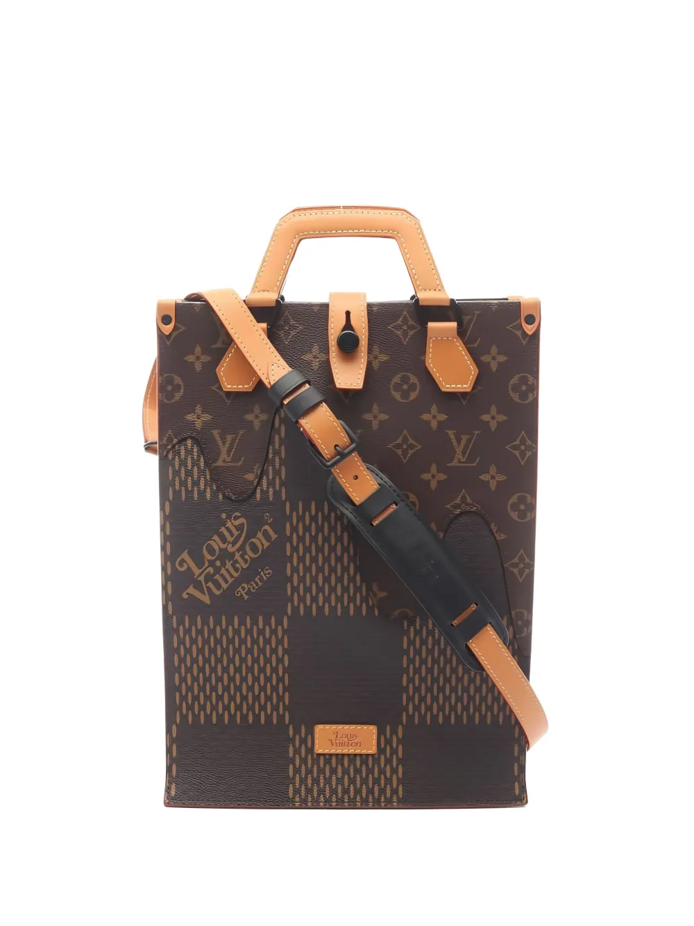 Louis Vuitton Pre-Owned 2020s x Nigo モノグラム ダミエ エベヌ ジャイアント ハンドバッグ - Louis Vuitton Pre-Owned 2020s x Nigo モノグラム ダミエ エベヌ ジャイアント ハンドバッグ -