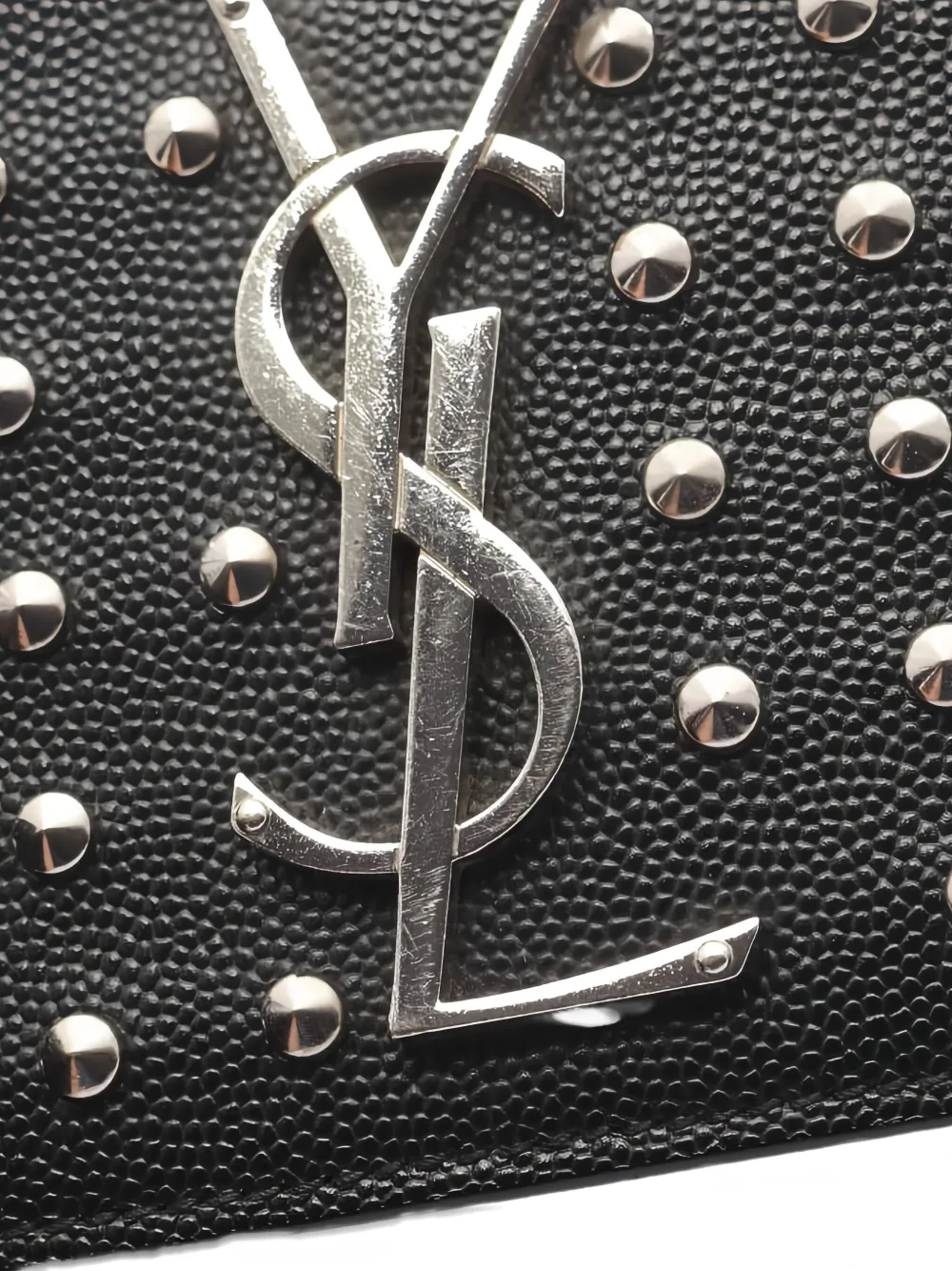 Pre-owned Saint Laurent 2010s Kate Stud-embellishment Leather Shoulder Bag In Black