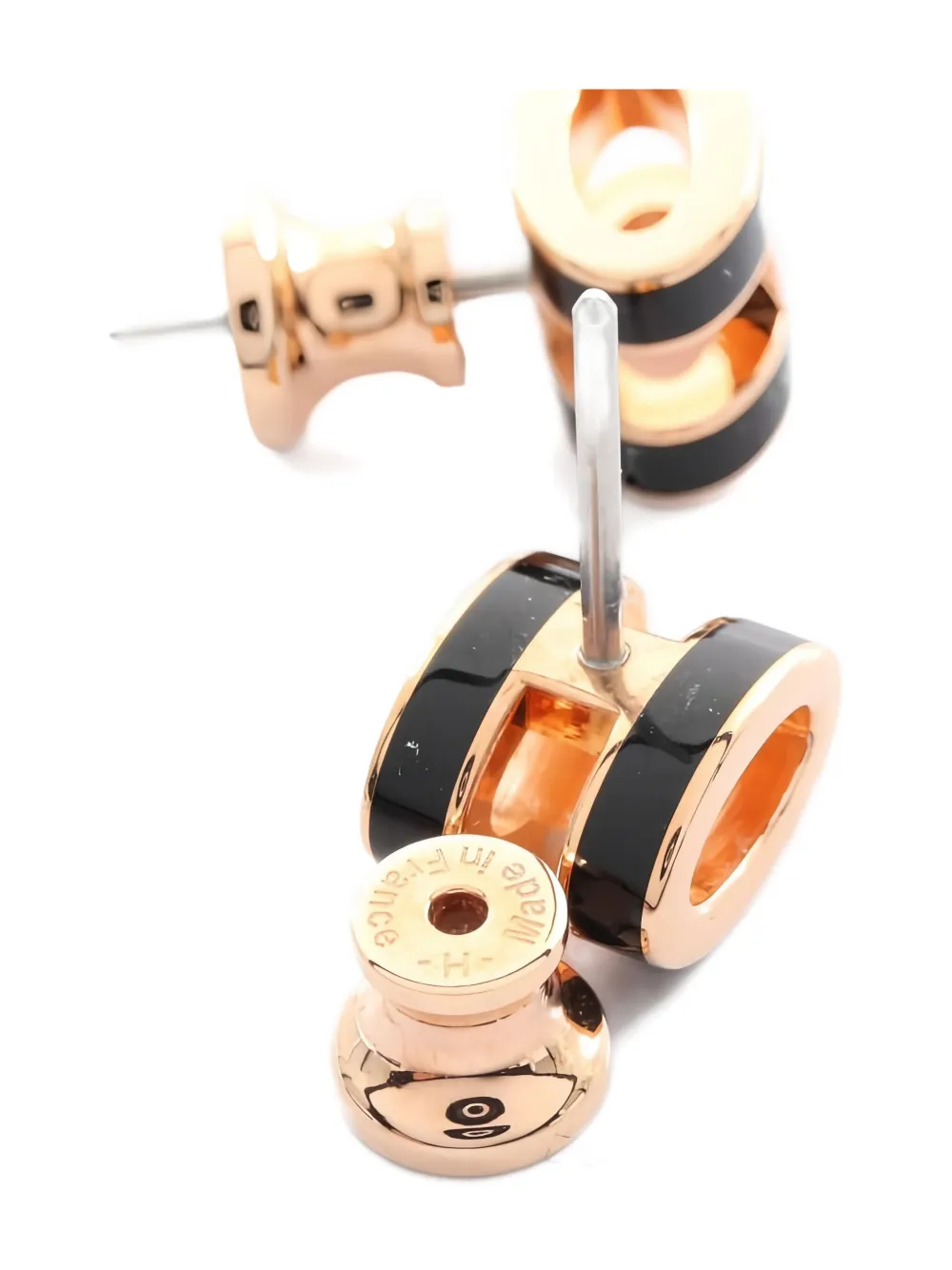 Pre-owned Hermes 2010s Mini Pop H Earrings In Pink