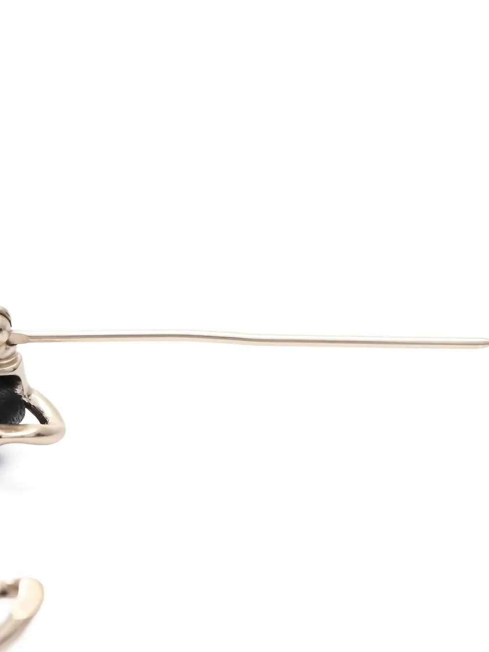 Pre-owned Chanel 1986-1988 Cc Leather Brooch In Silver