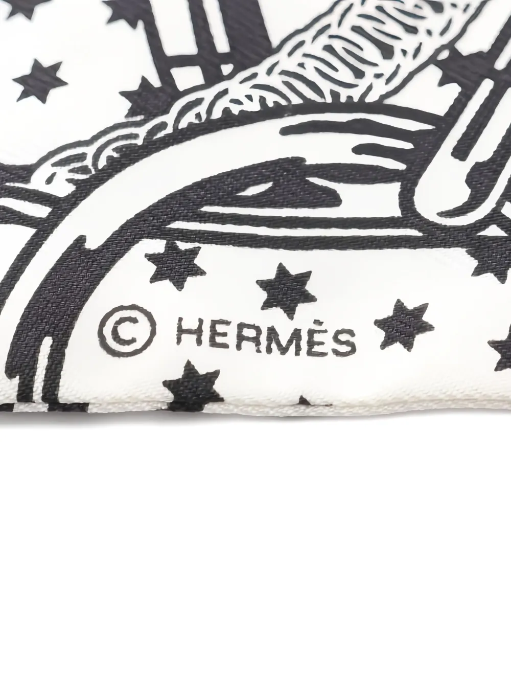 Hermès Pre-Owned 2010s bandana ribbon scarf | White | Image 1