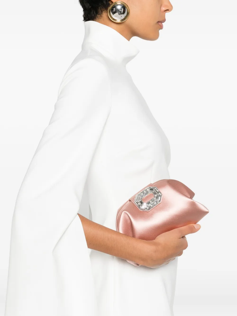 Amina Muaddi Camelia embellished clutch bag - Roze