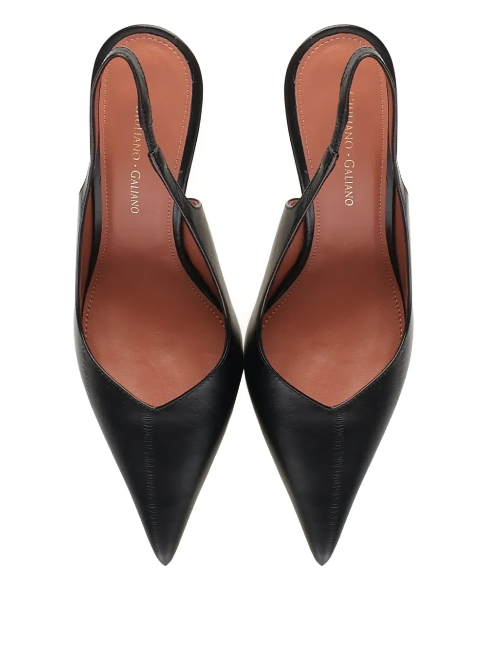 Giuliano Galiano Slingback pumps met puntige neus Zwart