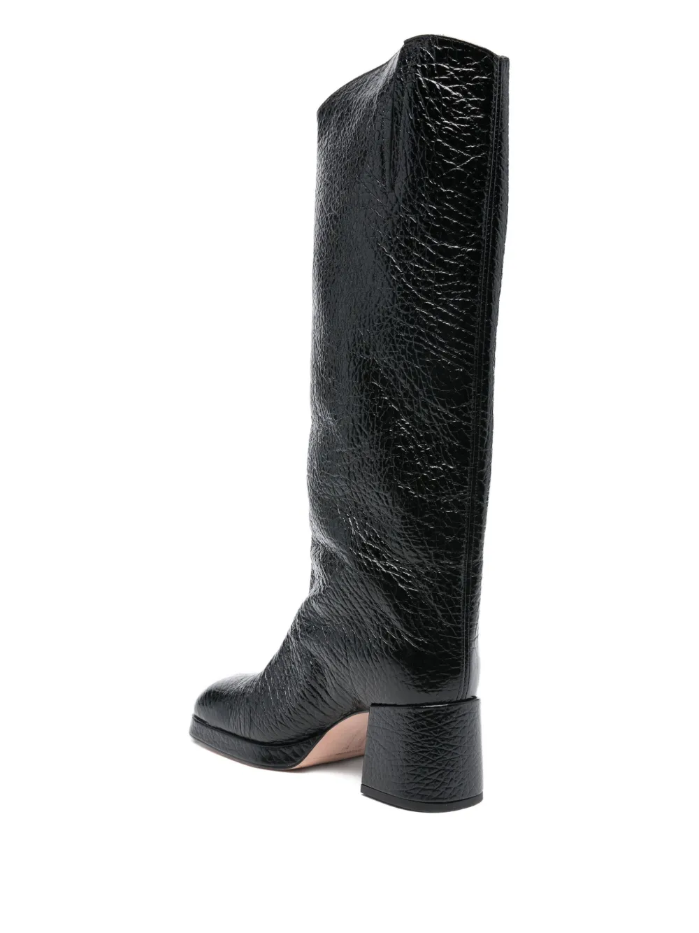 Miista 65mm Tundra grained block-heel boots Zwart