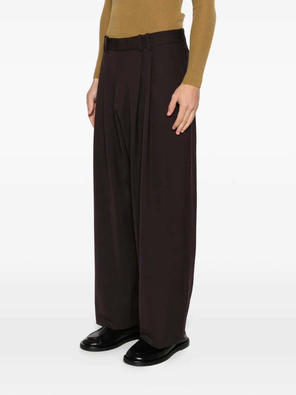 Studio Nicholson Pleated Trousers In Brown