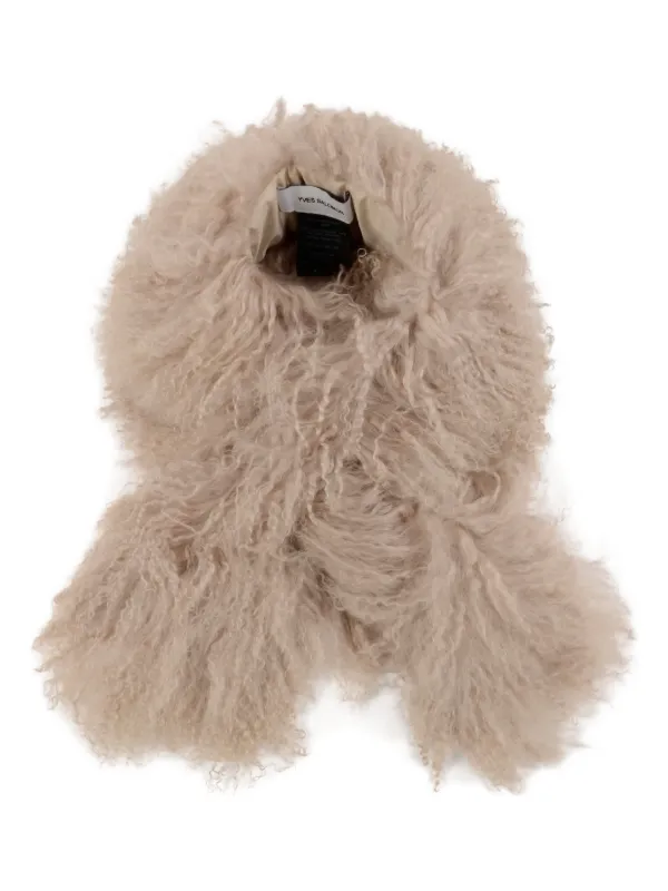 Yves Salomon Long-fur Scarf in Neutrals