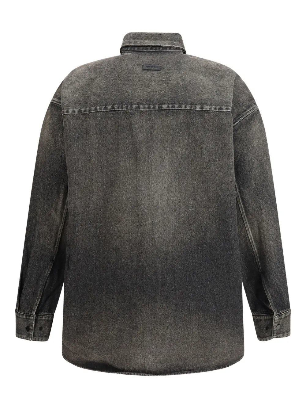 Fear Of God Men Snap Front Denim Overshirt In Brown