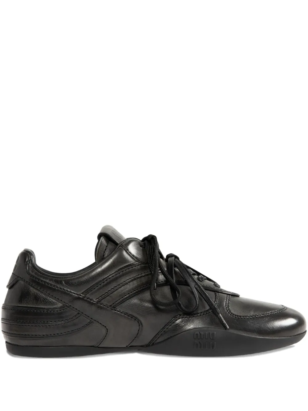 Miu Miu Lace-up Sneakers In Black