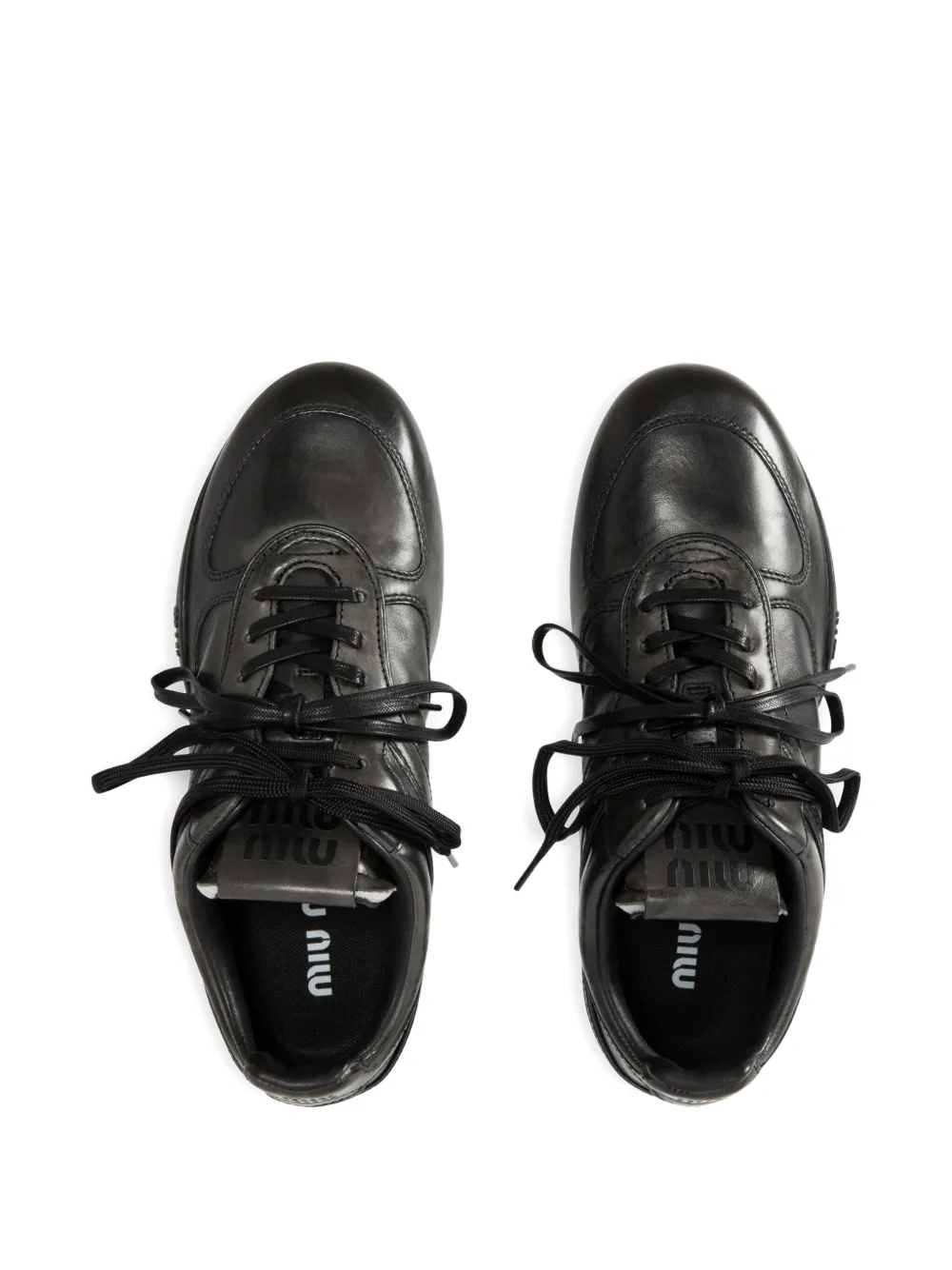 Miu Miu Lace-up Sneakers In Black