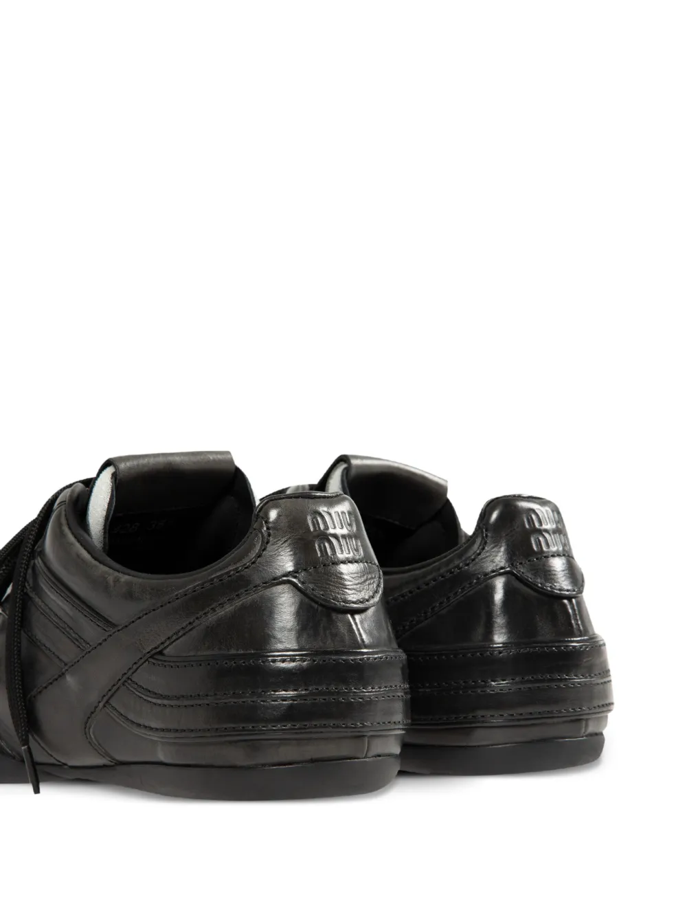 Miu Miu Lace-up Sneakers In Black