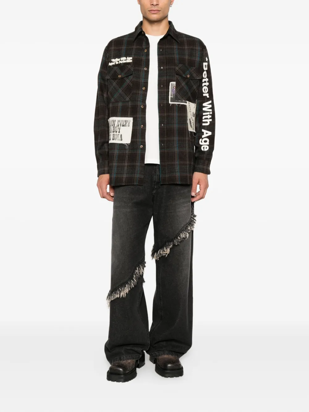 Better with Age  клетчатая рубашка в технике пэчворк | Image 2