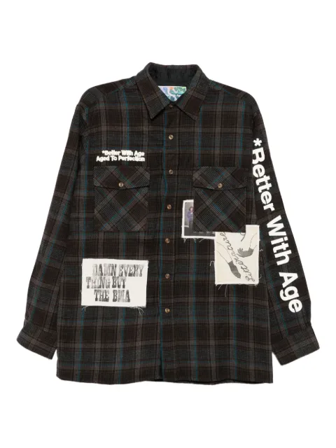 Better with Age  plaid patchwork shirt