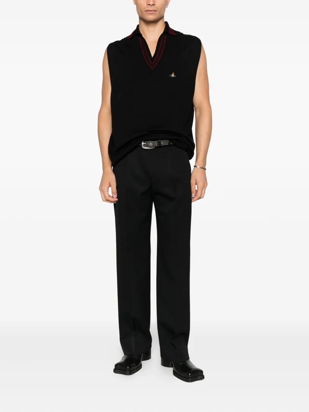 Vivienne Westwood Gebreide spencer met V-hals - Zwart