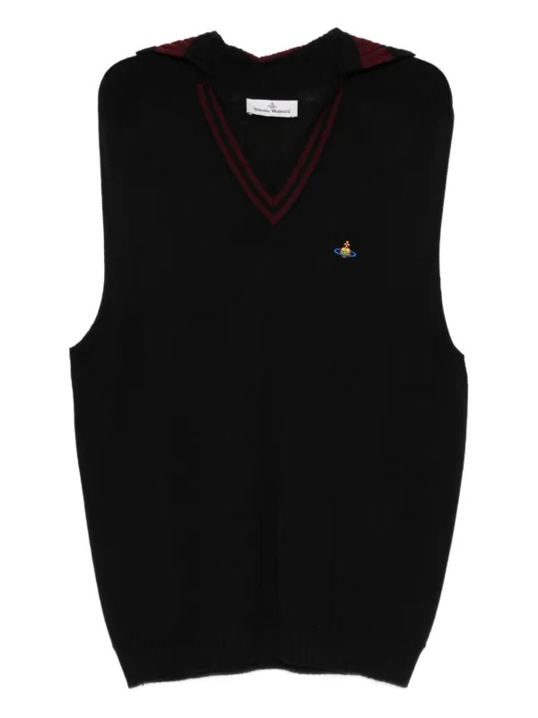 ☆もぉ☆V ivienne Westwood ベスト Vivienne Westwood Vネック ニットベスト | ブラック | FARFETCH JP