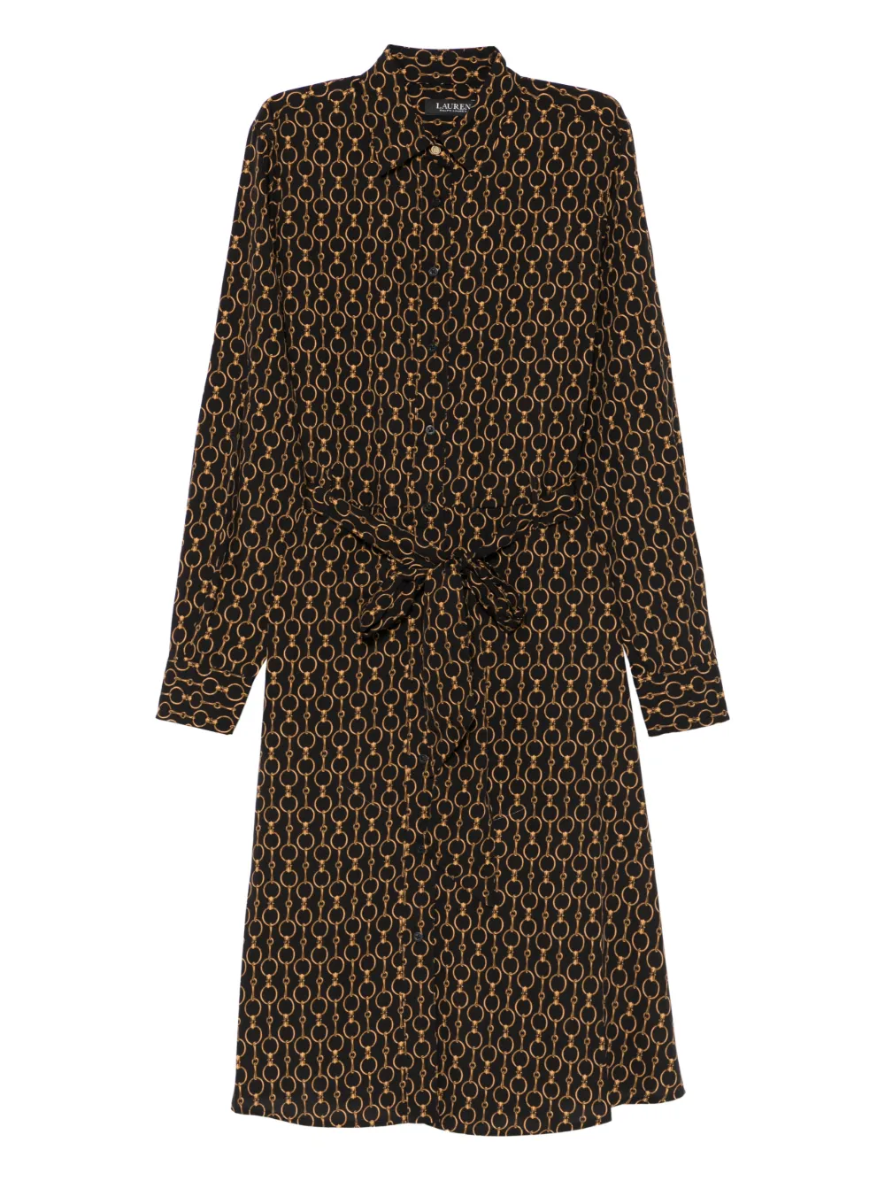 Lauren Ralph Lauren Abito midi a maniche lunghe - Nero