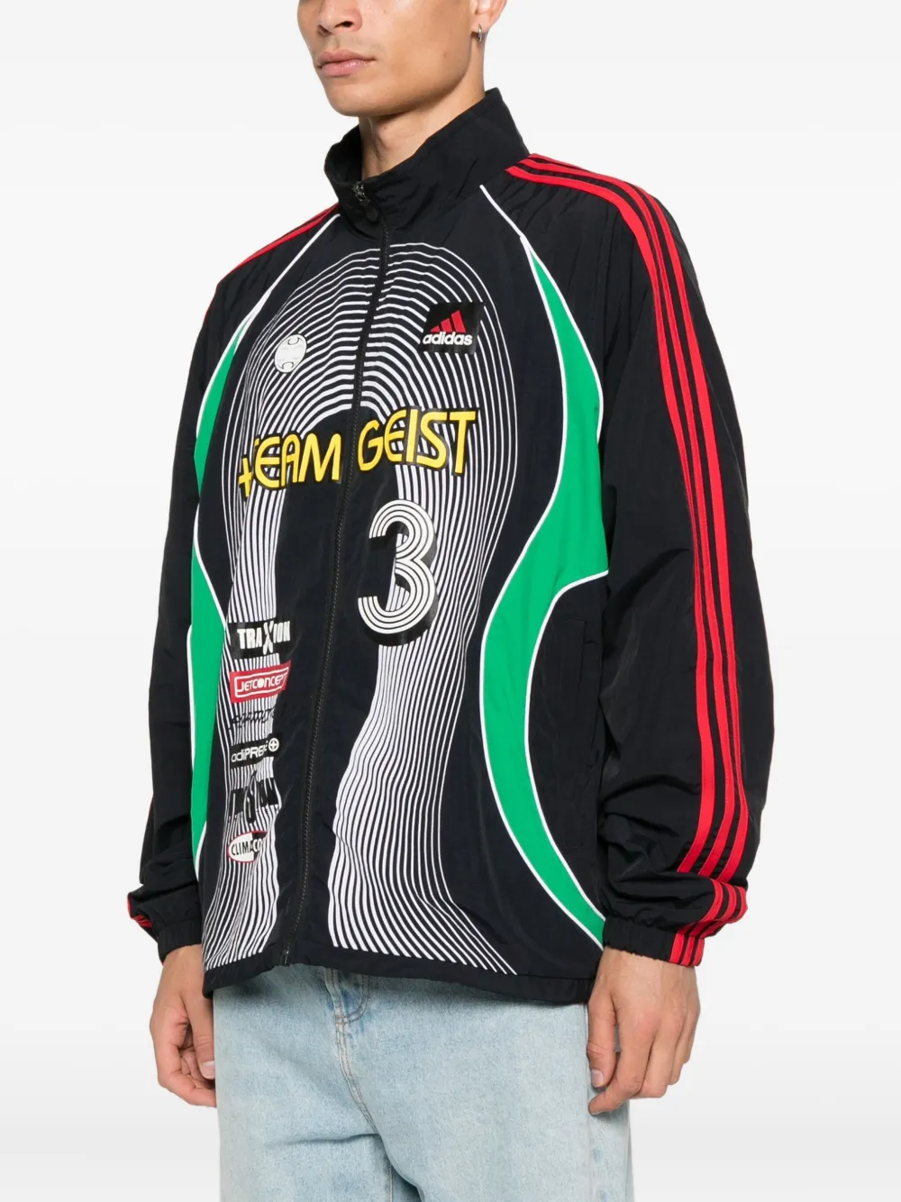 adidas Teamgeist gestreept jack Zwart