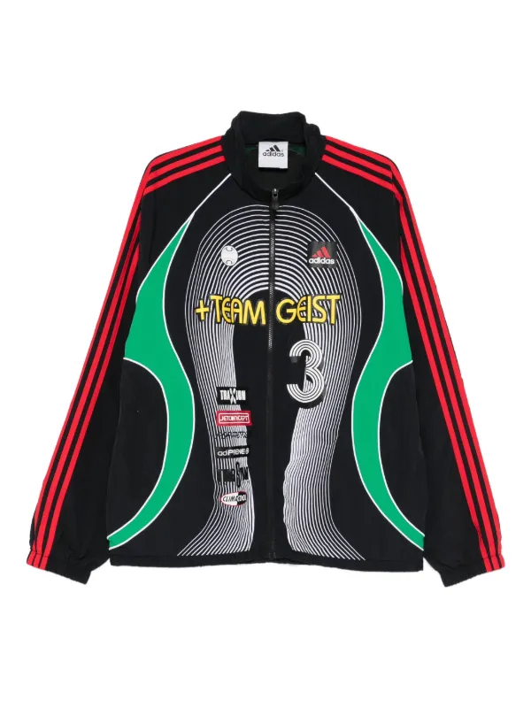 Adidas Teamgeist Striped Jacket | Black | FARFETCH