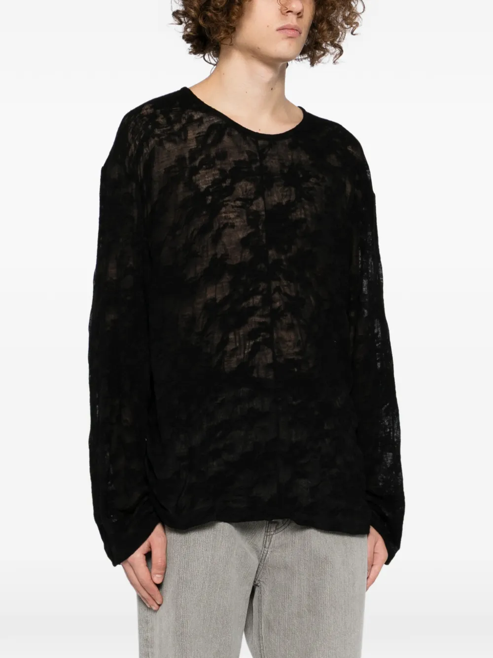 OUR LEGACY U-neck top Zwart